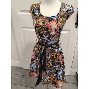 Folter Horror Movie Poster Print Dress Womens Small Retro Rockabilly Zombie USA